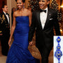 Michelle Obama at the 2011 Kennedy Center Honors in Miguel Ases Blue Quartz earrings