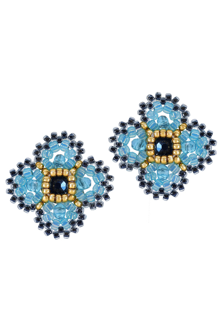 Sky Blue Clover Stud