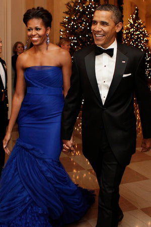 Michelle Obama at the 2011 Kennedy Center Honors in Miguel Ases Blue Quartz earrings